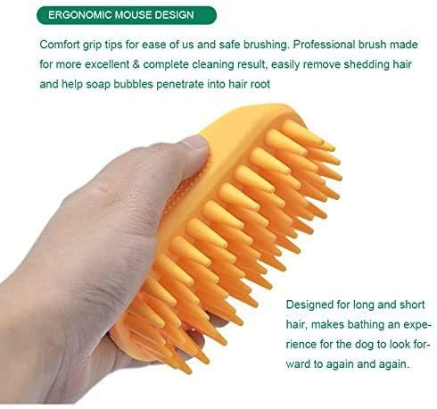 Pet Silicone Shampoo Brush for Long & Short Hair Medium Large Pets Dogs Cats,Shower Wash Curry Brush,Dog hair Products Accessories Dog Back Massage for Long & Short Hair Small Large Pets Dogs(Green)
