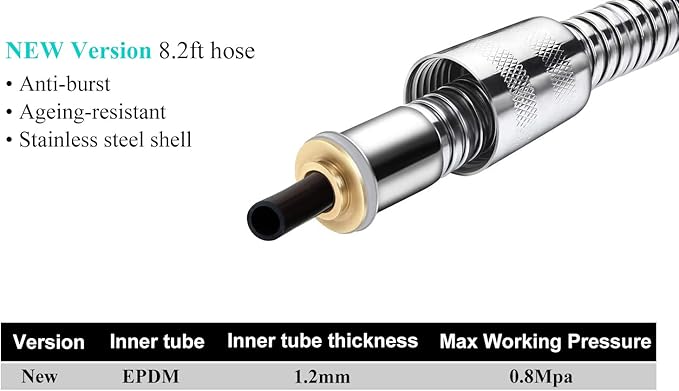 Pet Shower Set with 8.2ft Hose for Bathroom Shower Arm (Adhesive Holder)