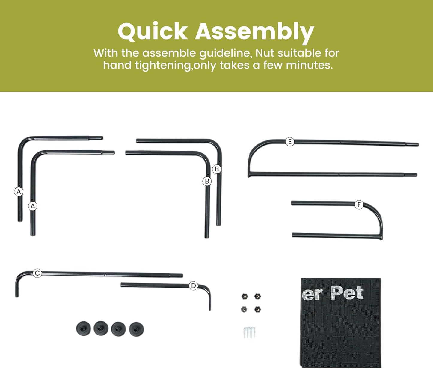 Gardner Pet Elevated Dog Bed for Medium Size Dog, Outdoor Raised Bed Waterproof Portable Cooling Cot Pet Hammock Bed with 3-Sided Guardrail, Breathable Mesh, Black, 42 Inches