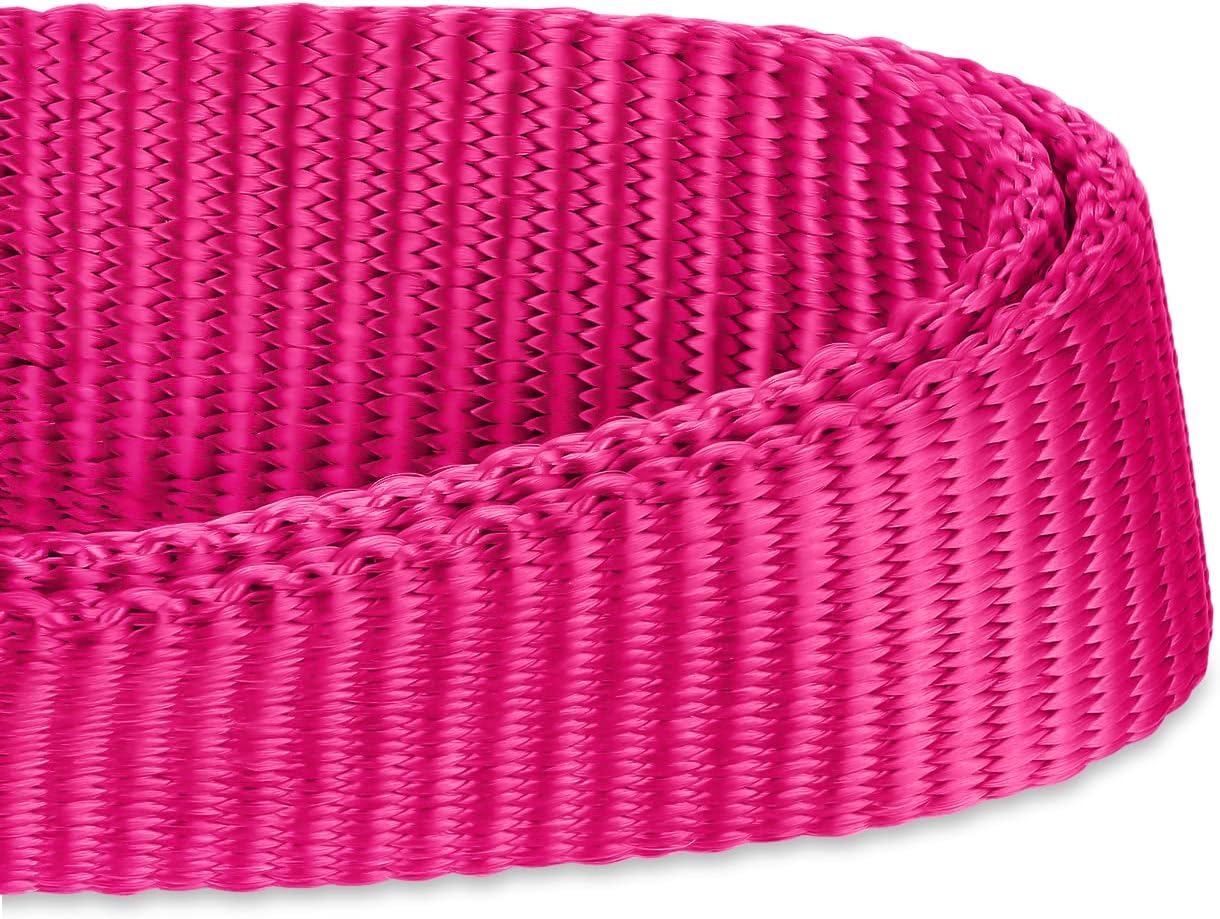 Hyhug Pets Solid Color Classic Regular Heavy Duty Basic Collar for Medium Dogs, Unique Design Adjustment Triglide Slide (Buckle) Can Attached Name Tag Accessories. (Medium, Rose Red)