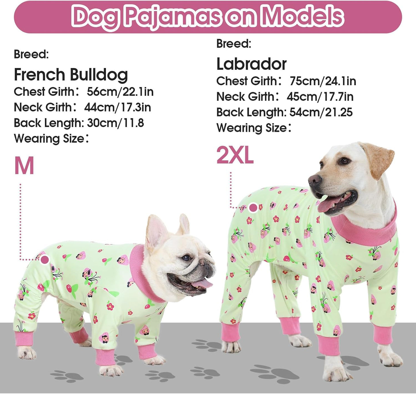 4-Legged Dog Pajamas for Medium & Large Dogs - Soft Cotton Dog Pjs Onesie with 4-Way Stretch, Cozy Breathable Pet Sleepwear for Cold Weather & Indoor Lounging - Green 3XL