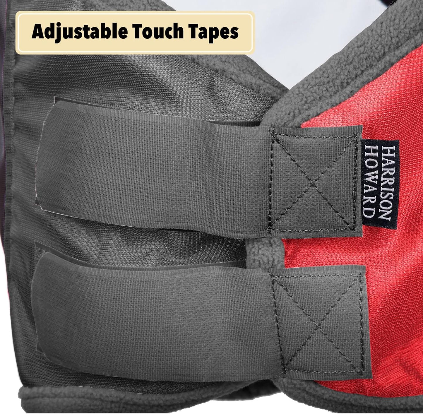 Harrison Howard Pro Luminous Horse Fly Mask Standard with Ears UV Protection for Horse Scarlet Red/Black XL Extra Full Size