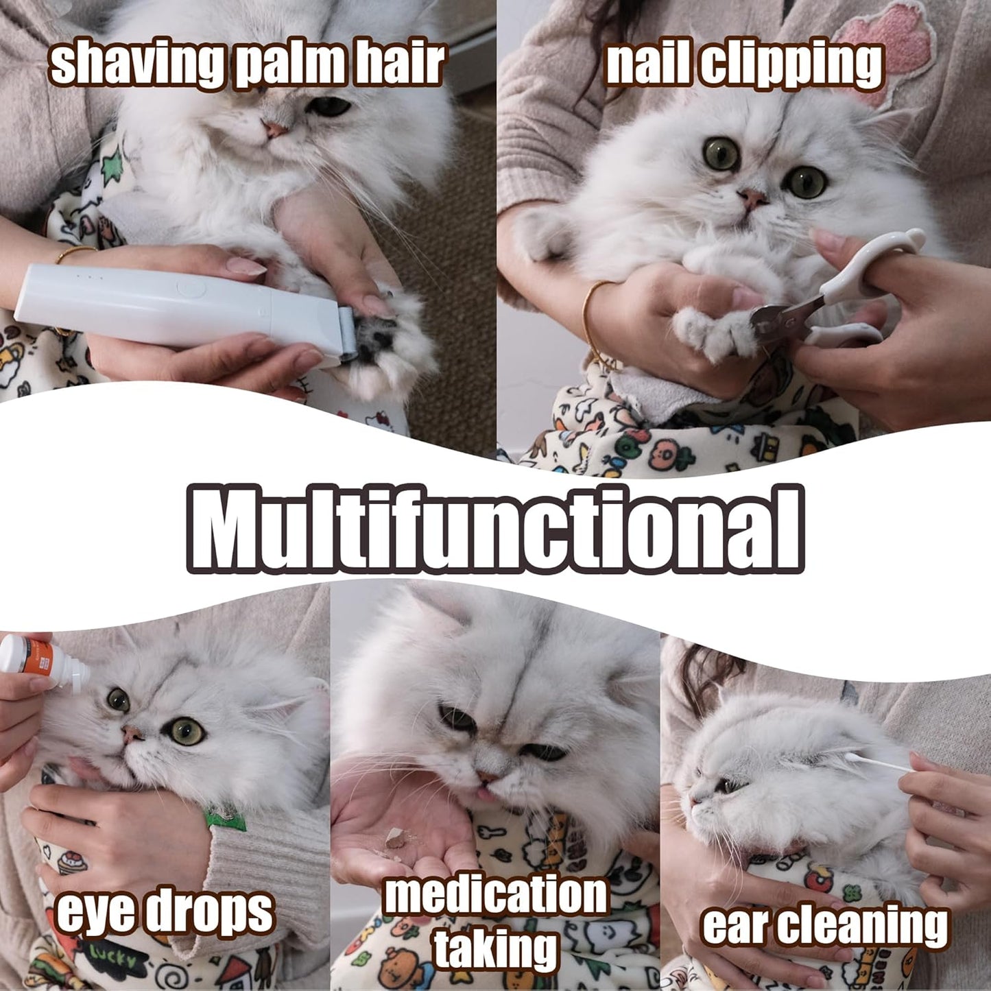 27.6" Cat Grooming Wrap Cat Wrap for Cutting Nails Cat Restraint for Nail Clipping Cat Swaddle Wrap Cat Burrito Wrap L(Within 15lbs) Anti-Scratch Anti-Escape Multifunctional Pet Tool