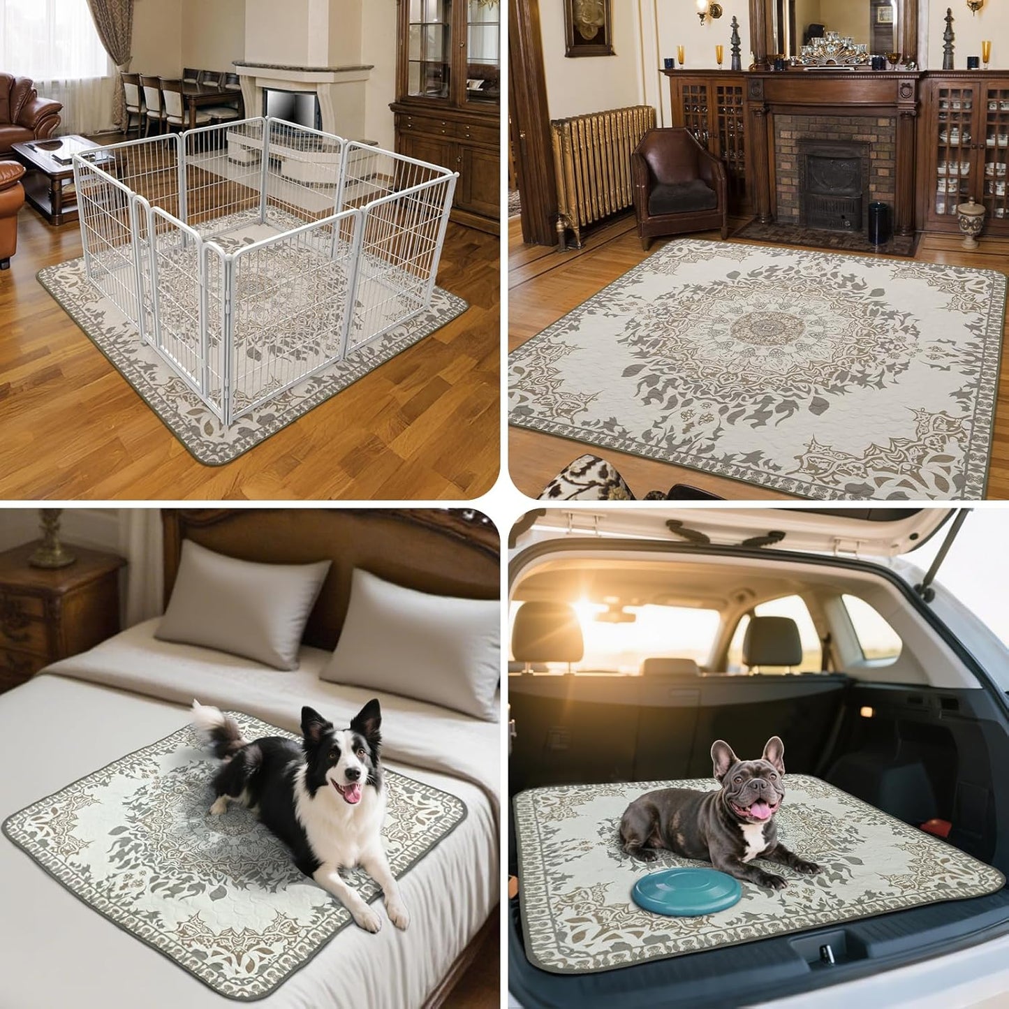 FXW Washable Pee Pads for Dogs, Puppy Pads with Super Absorbent, Specifically Designed for FXW Rollick/Homeplus 32 inch 8 Panels Dog Playpen, 71" Square, Boho, 1 Pack