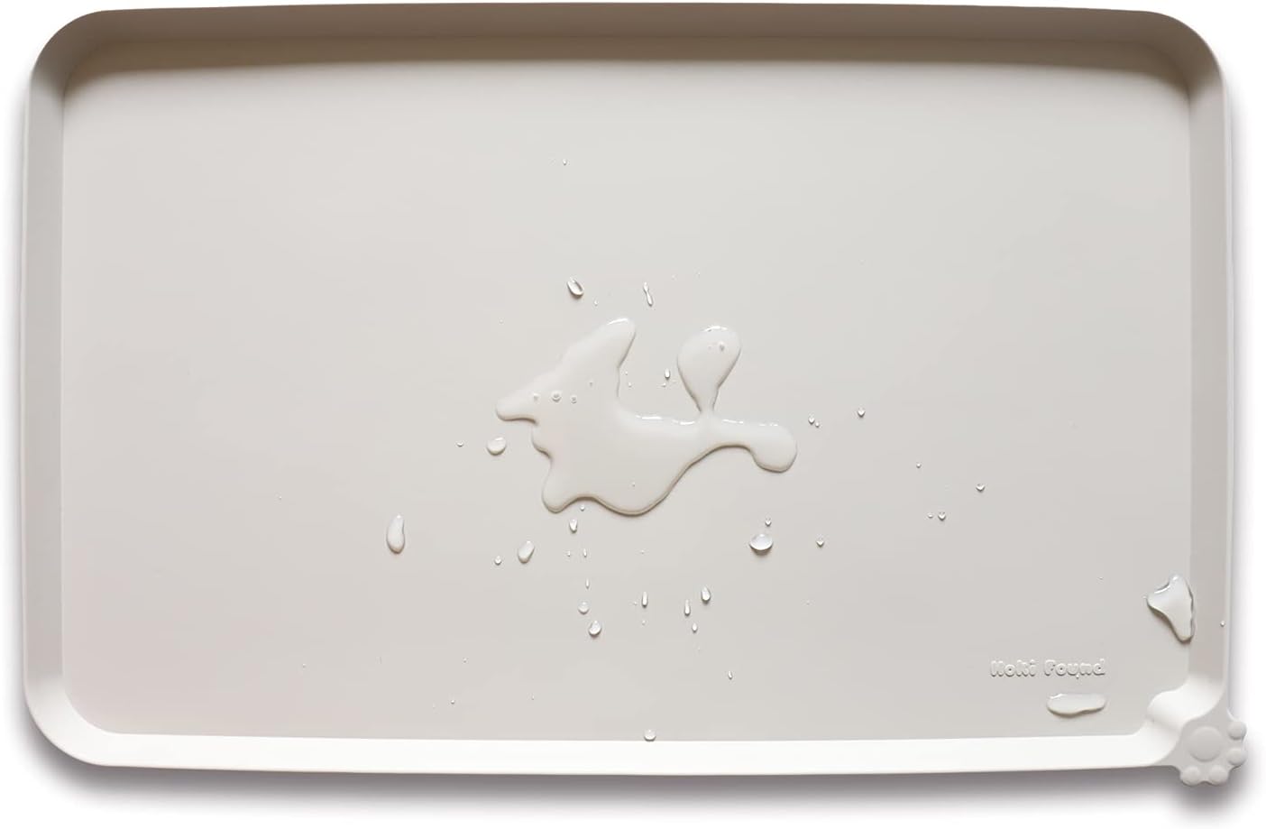 Hoki Found Large Silicone Non Slip Pet Feeding Mats - Waterproof Dog Cat Food Mats - Cream Brown