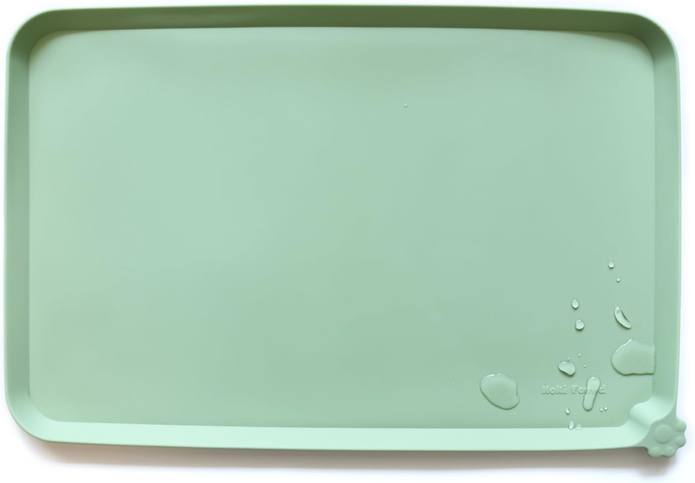 Hoki Found XX-Large Silicone Pet Food Mats Tray - Non Slip Pet Bowl Mats Placemat - Dog Cat Feeding Mat - Waterproof Dog Cat Food Mats -Pet Water Mats for Carpet - Jade