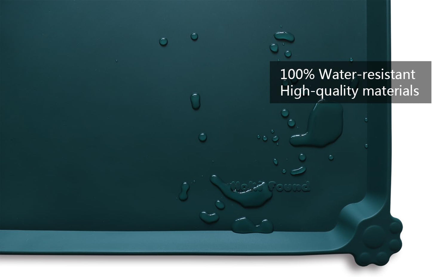 Hoki Found Large Silicone Pet Food Mats - Non Slip Dog Cat Bowl Placemats - Waterproof Dog Cat Food Mats - Dark Cedar