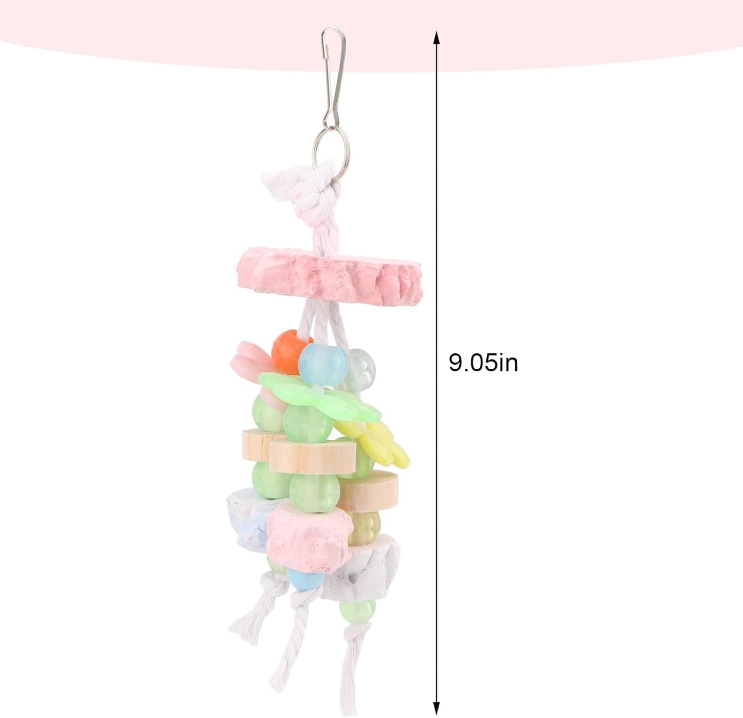 Hypeety Bird Calcium Teeth Grinding Stone Chew Treats Toy Beak Buffer Stone for Hamster Bird Parrot African Grey Parakeets Cockatiels Conures Amazons Small Animal Cage Hanging Bite