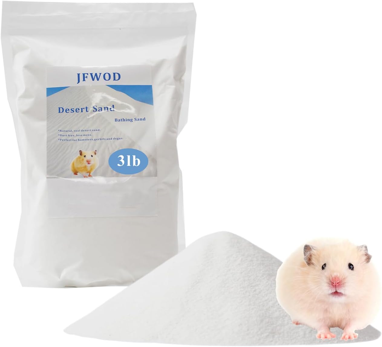 Hamster Bath Sand, 3lb Dust Free Desert Sand or Potty Litter Sand for Hamster Chinchillas Gerbil Syrian Mice Small Animals