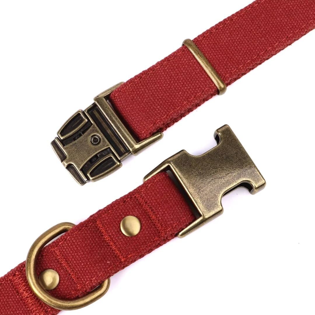 PET ARTIST Dog Collar for Large Dogs, Soft Padded Premium Nylon Dog Collar with Quick Release Metal Buckle, Durable & Adjustable Pet Collars for Boy Gifts, Red, L (Fit 15-22")