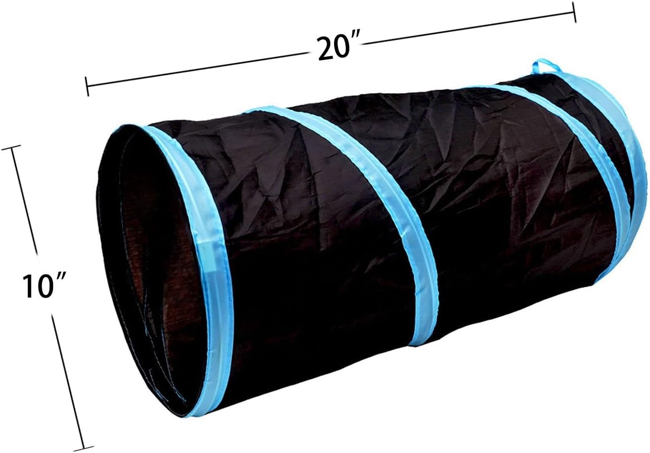 iCAGY Foldable Spiral Cat Tunnel - Ideal Indoor Toy for Small Cats, Kittens, and Rabbits - Collapsible Tube for Interactive Play and Outdoor Fun - Pet Activity Toy Black 20" 3 Pcs