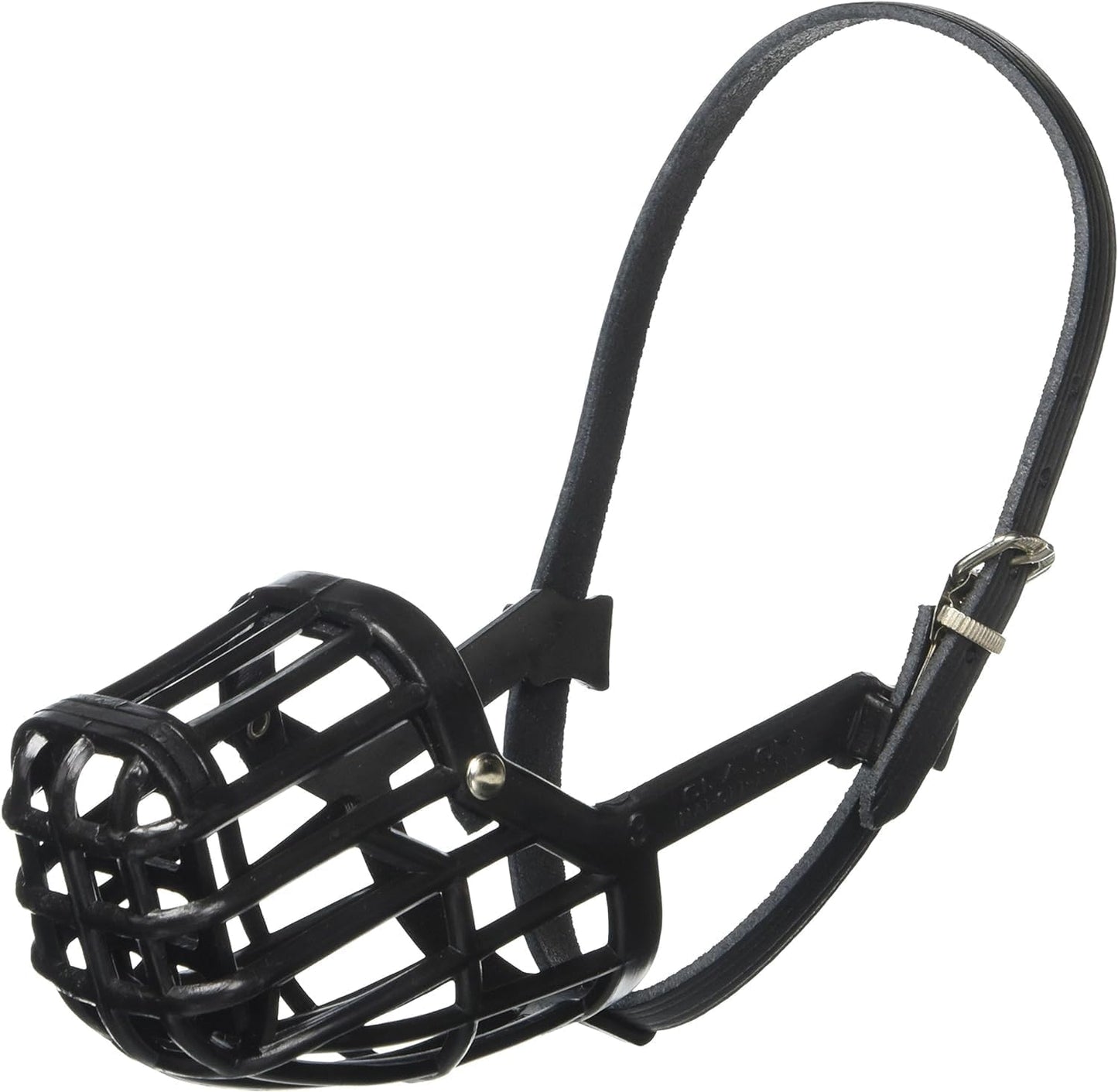 Leather Brothers Italian Basket Dog Muzzle, Adjustable Secure Fit, Comfortable Design, Training and Safety, Averts Biting, Prevents Chewing and Scavenging, Perfect for Grooming - Black, Size 3