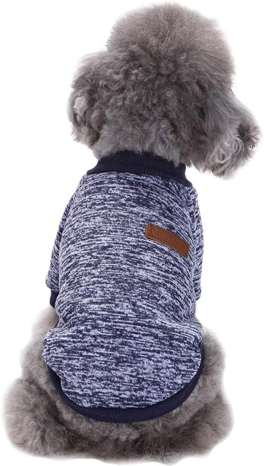 Jecikelon Dog Clothes Dogs Sweater Soft Puppies Clothing Winter Puppy Sweaters Warm Outfit for Dogs Small XXS XS Cat Apparel (Navy Blue, XS)