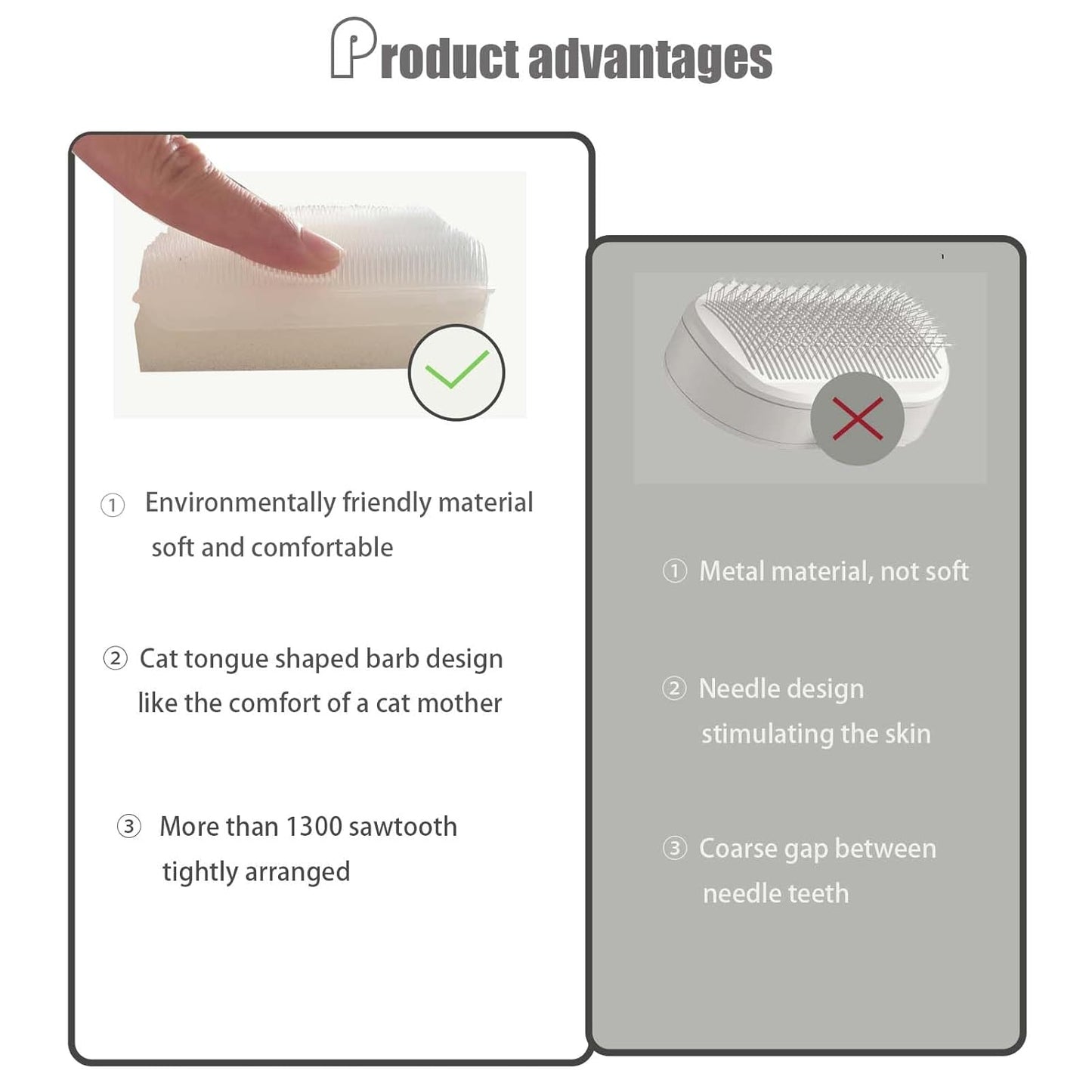 2PC Soft Cat Brush for Grooming - Gentle Cat Tongue Brush with 1300+ Barbed Serrations, Brushes for Sensitive Cats - Lightweight, gentle, Perfect for Daily Grooming & Enhancing Bonding