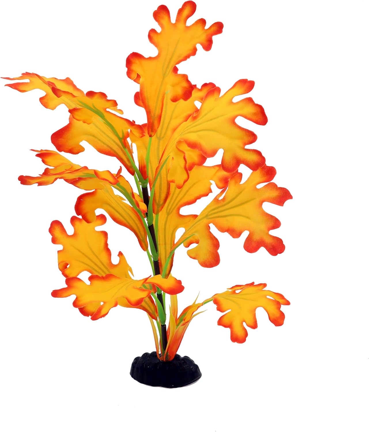 2-Pack 12 Inch Aquarium Silk Aquarium Plants, Artificial Plastic Plant for Small Tank, Goldfish, Fish Hides (Yellow, 12 Inch)