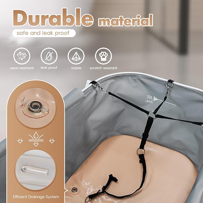 Portable Dog Bathtub, Elevatable Dog Washing Station for Bathing Shower and Grooming, Collapsible Dog Bath Tub for Small/Medium/Large Dogs, Cats & Other Pet (Medium Dogs Bathtub)