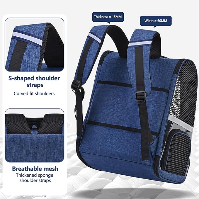 Pet Backpack, Airline Approved Dog Backpack, Cat Bag for Travel Hiking Bike Riding Walking Outdoor, Cat Backpack with Breathable Mesh(Pink)