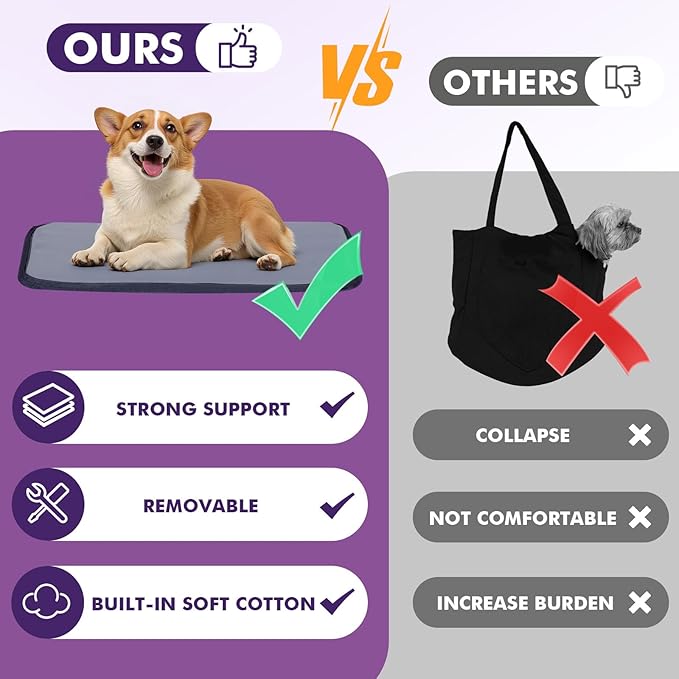 Pawaboo Dog Purse Carrier for Small Dogs with Pocket, Lightweight Dogs and Puppies Tote Bag Carrier, Dog Carriers Soft Sided for Puppy Cat Rabbit, Shopping Travel Puppy Carriers Under 11 LBS,Navy Blue