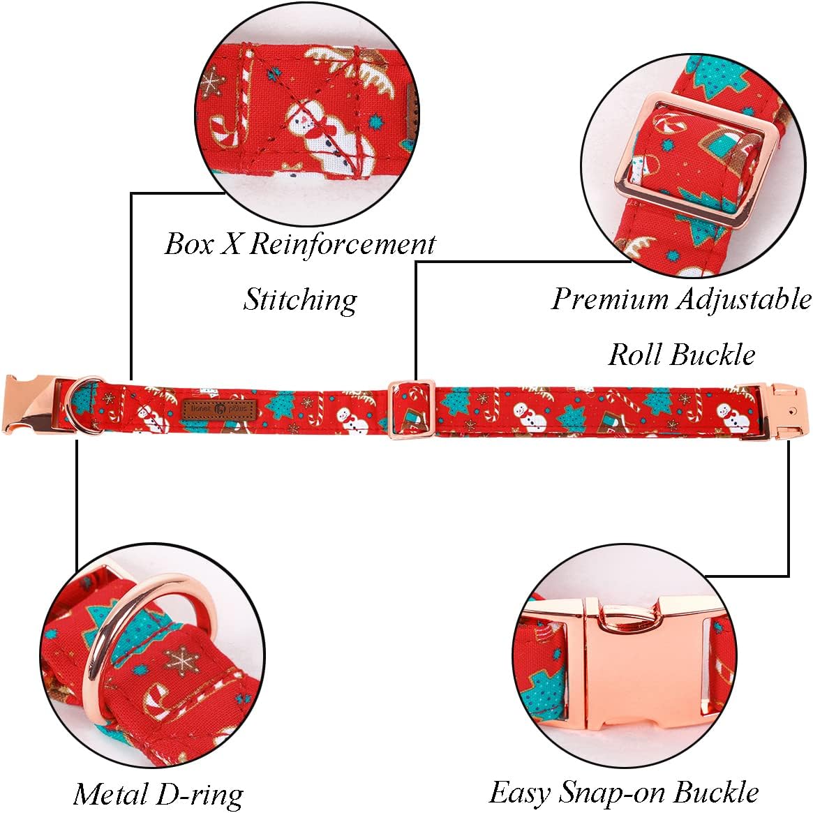 Lionet Paws Christmas Dog Collar with Bowtie, Dog Bowtie Collar with Metal Buckle for Dogs and Cats, Adjustable Comfortable Dog Collar Girl Boy Gift，XXS, Neck 7-11 in