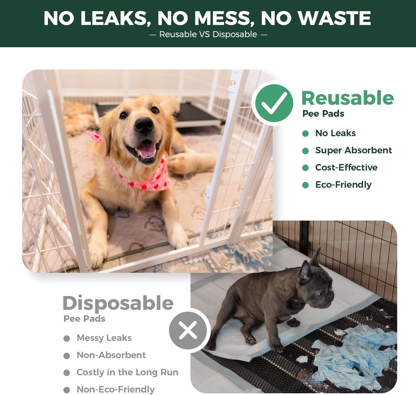 FXW Washable Pee Pads for Dogs, Puppy Pads with Super Absorbent, Specifically Designed for FXW Rollick/Homeplus 32/40/45inch 8 Panels Dog Playpen, 71" Square, Khaki, 1 Pack