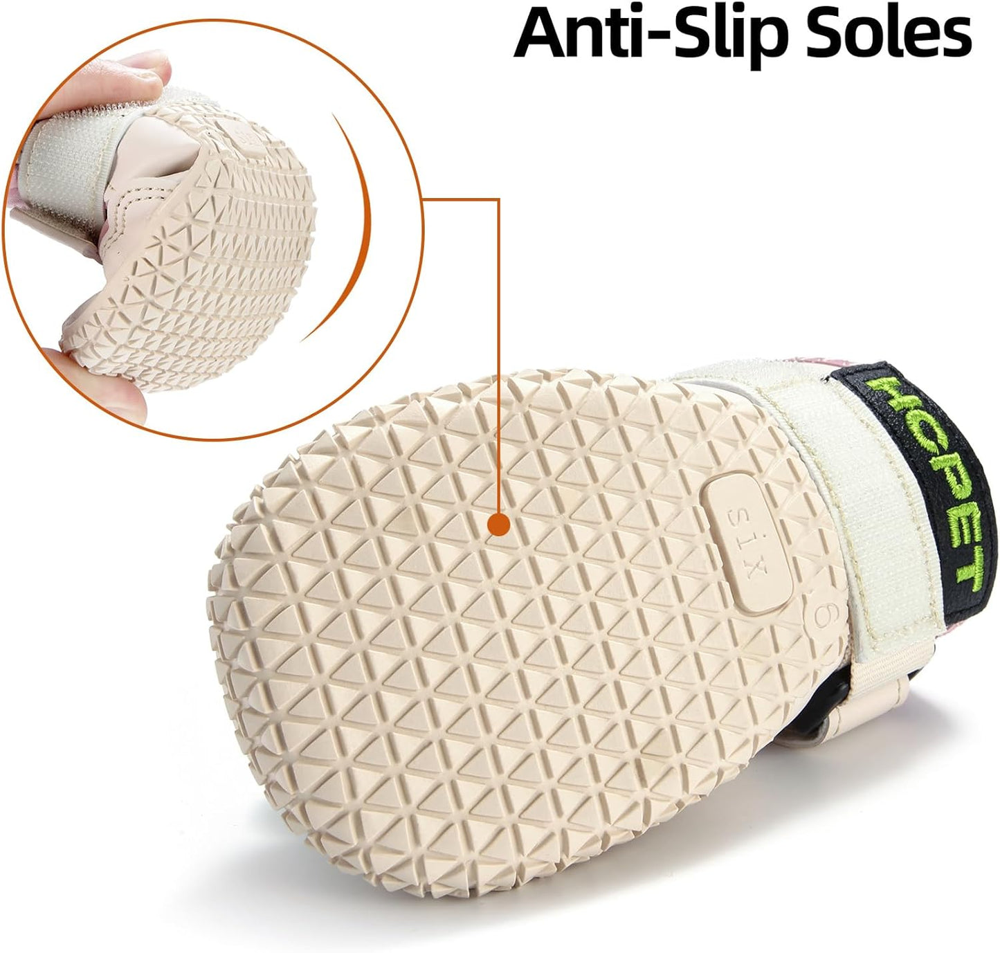 Hcpet Dog Boots for Large Dogs, Dog Shoes for Hot Pavement Winter Snow, Paw Protector Dog Booties Designed for Comfort and Breathability, Outdoor Booties for Small Medium Dogs for Hiking Pink Size 5