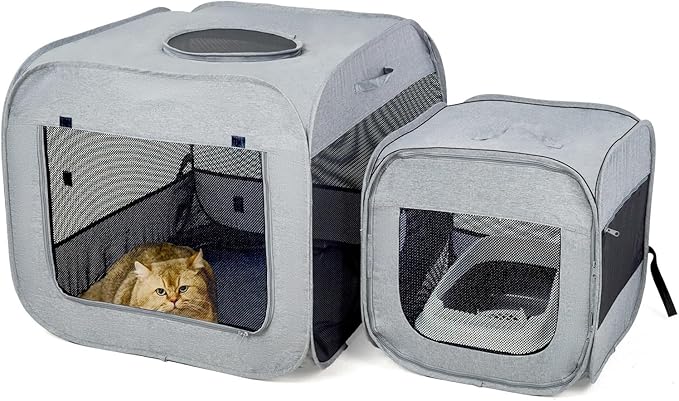 Portable Large Cat Playpen for Outdoor & Indoor Cats Cage, Large Foldable Cat Tent, Fit Puppy, Dogs, Pets