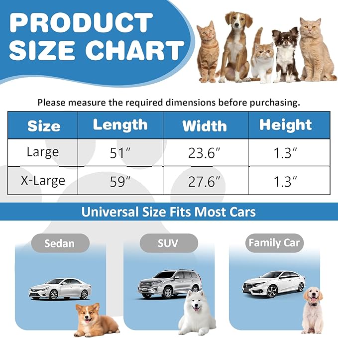 VClife Dog Bed Mat for Car, Anti Slip Pet Bed Travel Pad Comfortable Furry Dog Car Seat Cover for Backseat Extender, Washable Pet Cushion Bed Mat for Indoors & Outdoors (Beige, 59"×27.6")