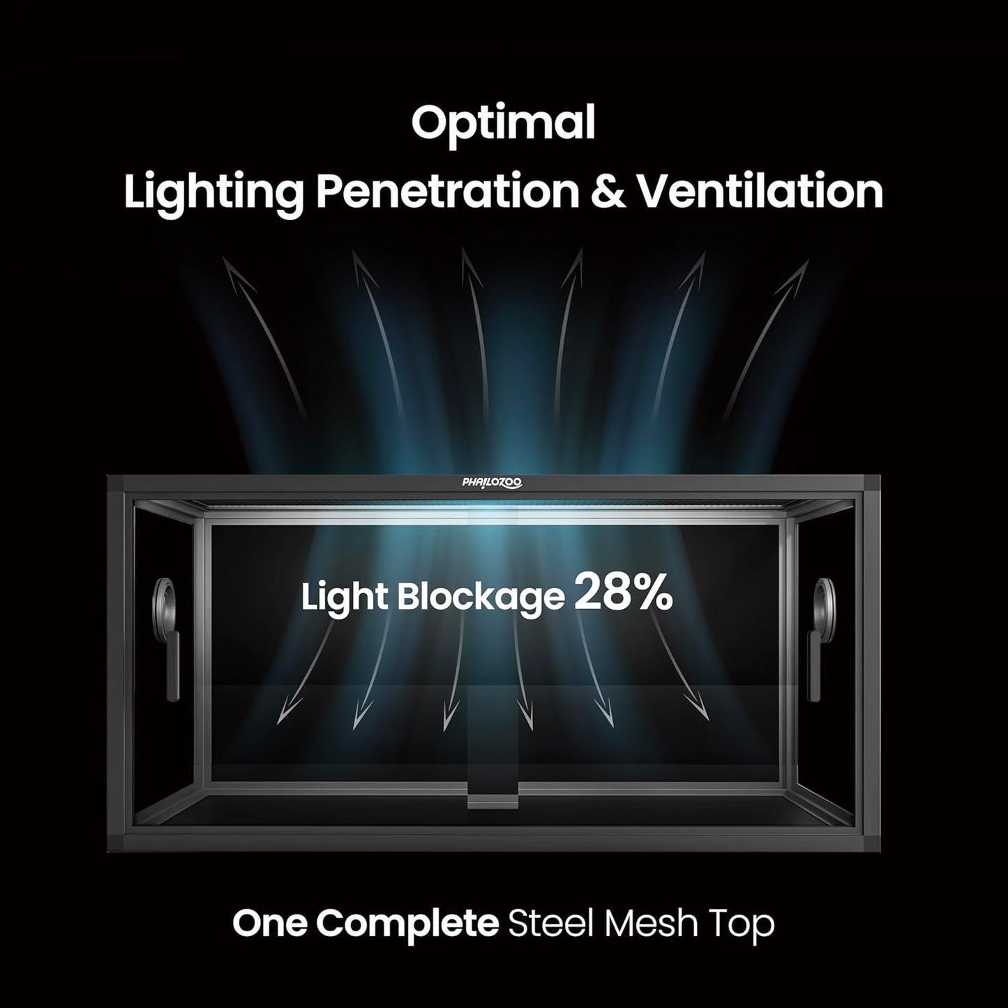 50 Gallon Bearded Dragon Tank, Reptile Enclosure for Easy Maintenance, Front Opening Reptile Tank with Top Screen Ventilation & Glass Sliding Door 36''x18''x18''