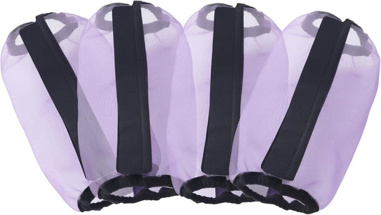 Horse Fly Boots Set of 4, Ultra Lightweight Breathable Mesh Leg Wraps, Non-Slip Fit, Reduce Stomping, Universal Size, Ideal for Summer Violet