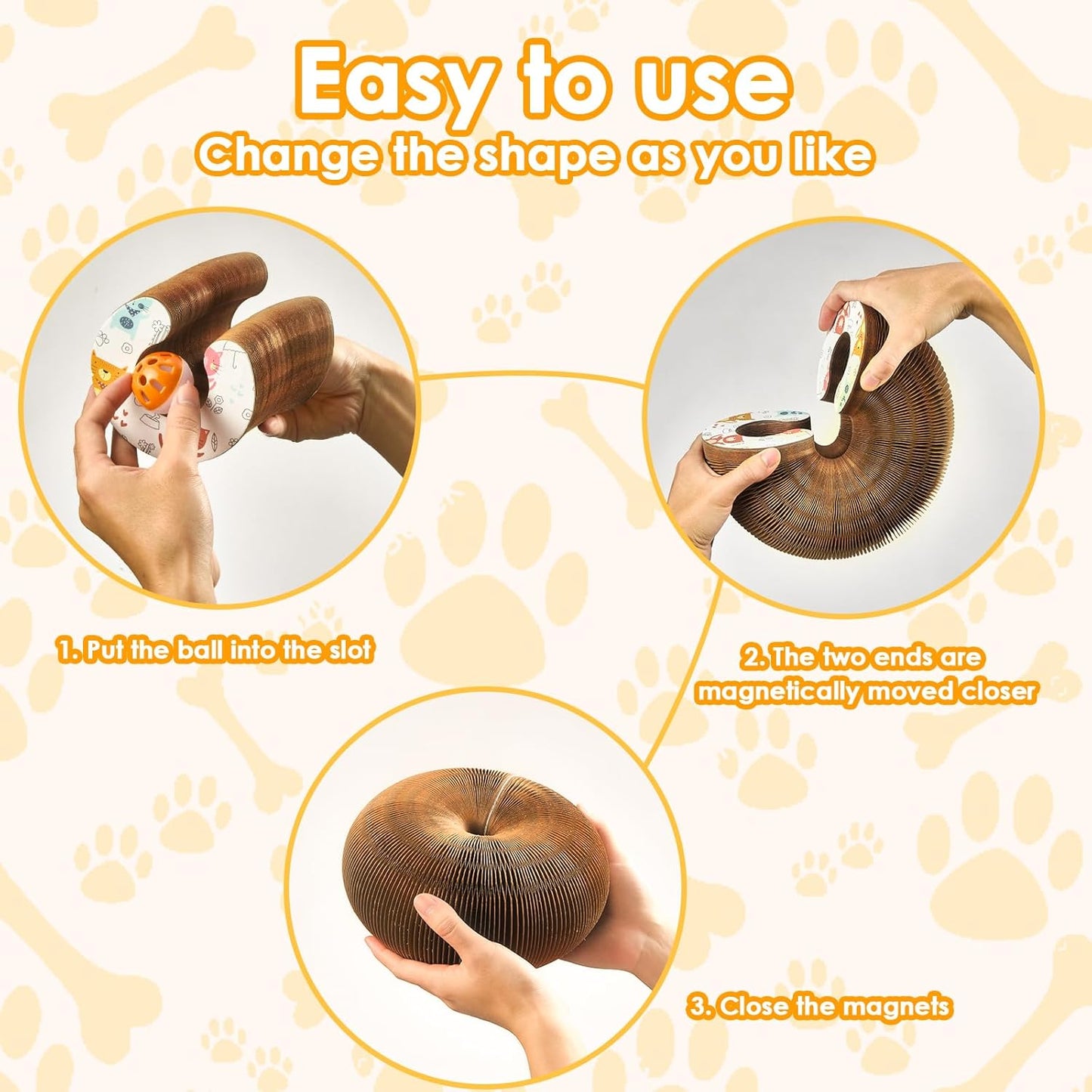 2 Pack Magic Organ Cat Toy Foldable Magic Organ Cat Scratching Board Reversible Infinity Style Magic Organ Cat Toy with 4 PCS Ball Cat Toys Interactive Indoor Cat Toys