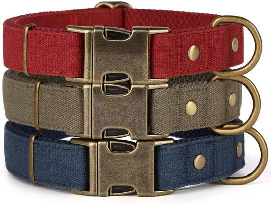 PET ARTIST Dog Collars for Medium Dogs, Soft Padded Premium Nylon Dog Collar with Quick Release Metal Buckle, Durable & Adjustable Pet Collars for Boy Gifts, Blue, M (Fit 13-20")