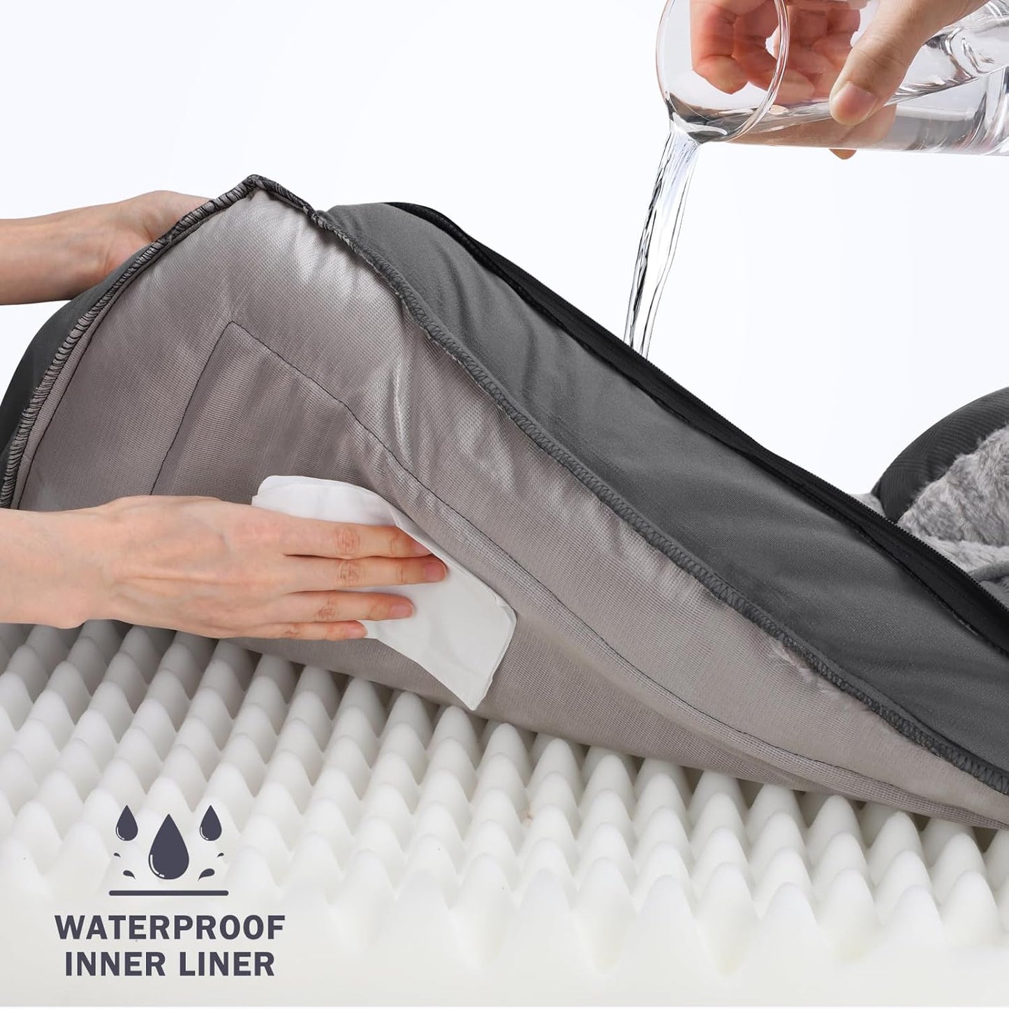 INVENHO Orthopedic Medium Dog Beds for Medium Dogs, Waterproof Egg-Crate Foam Dog Couch Bed with Washable Removable Cover, Waterproof Lining and Nonskid Bottom