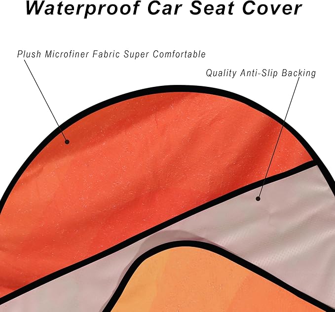 Car Seat Cover Protector Front Seats,for Gym Workout,Running,Swimming,Beach and Hiking,Waterproof Sweat Towel Bucket Seat Covers for Cars SUV Trucks (Orange, 1Pcs)