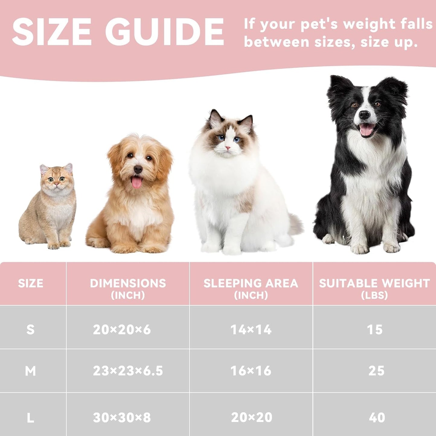 20in Washable Cat Beds for Indoor Cats - Round Donut Pet Bed for Cats, Small Dogs, Puppy, Kitten - Anti-Slip Bottom, Calming Bed Gift - Pink