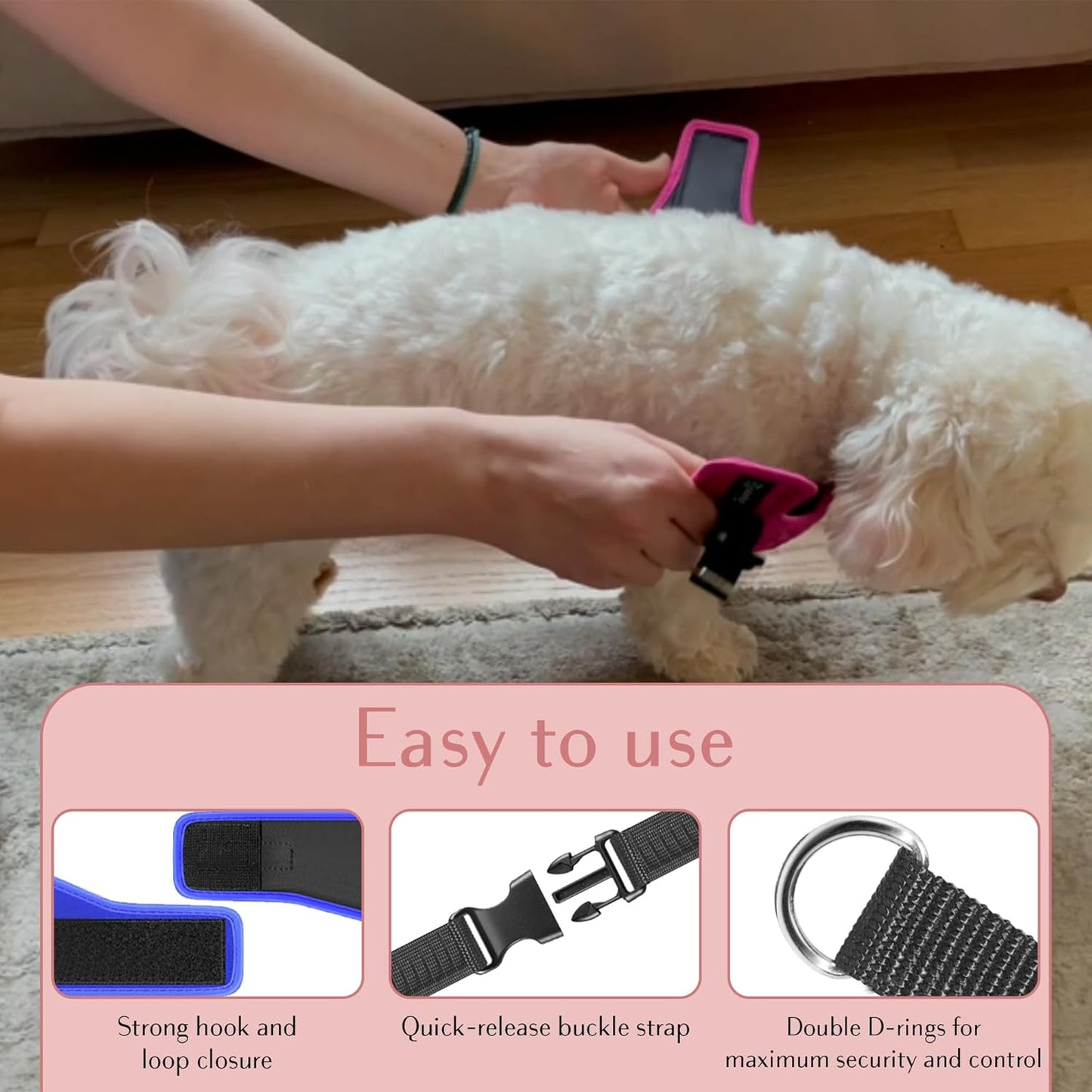 Comfort Fit No Pull Dog Harness – Adjustable Step-in Vest for Small, Medium & Large Dogs, Soft Padded with Leash Clips, Reflective Straps & Handle