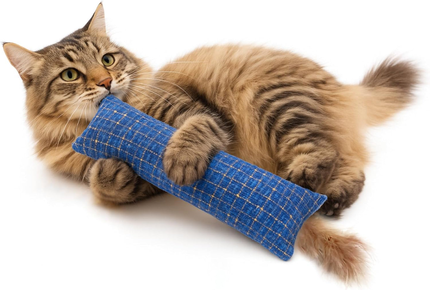 2 Pack Natural Interactive Catnip Cat Kicker Toys, Bite Resistant Chew Toy, Accessories for Indoor Cat (Twill Weave)