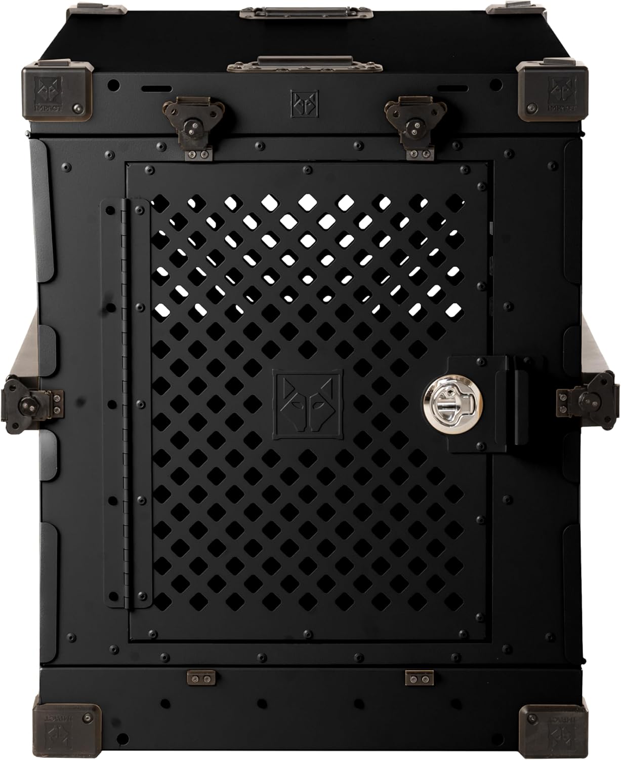 Impact Collapsible Dog Crate - Foldable Hard Crate for XXL Dogs - Heavy Duty Travel Kennel with Powder-Coated Aluminum - Quick Setup for Indoor & Outdoor (Black, 48" (48" L x 27" W x 33" H))