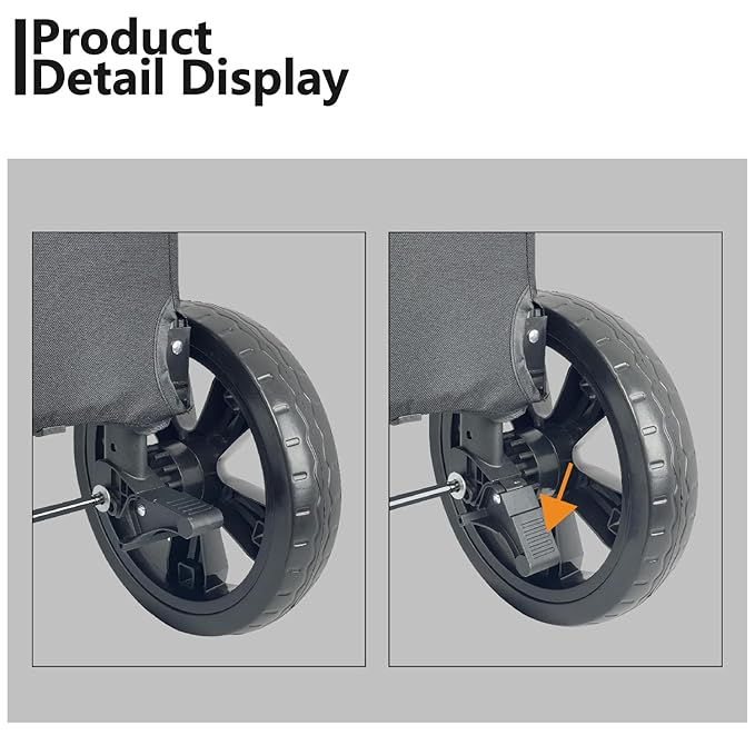 Extra Large Dog Stroller for Medium & Large Pets - Foldable Design, Adjustable Handle, Up to 130 lbs(Red)