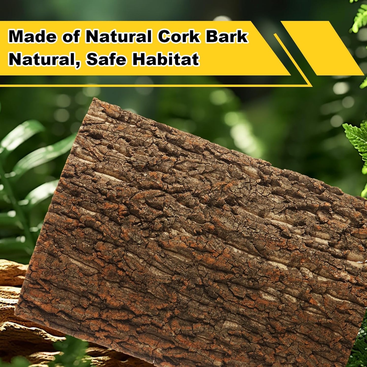 4PCS Cork Terrarium Background 15.7x11.8in Reptile Tank Background Board Habitat Decoration, Natural Cork Large Bark Climbing Mat for Gecko Lizard Tortoise Chameleon