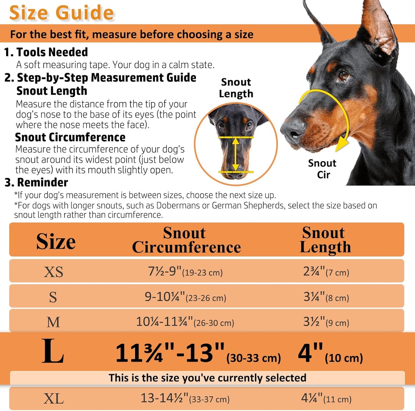BARKLESS Dog Muzzle, Basket Muzzle for Biting, Chewing and Scavenging, Humane Cage Mouth Cover, Perfect for Grooming and Training Large Aggressive Reactive Dogs (L, Brown)