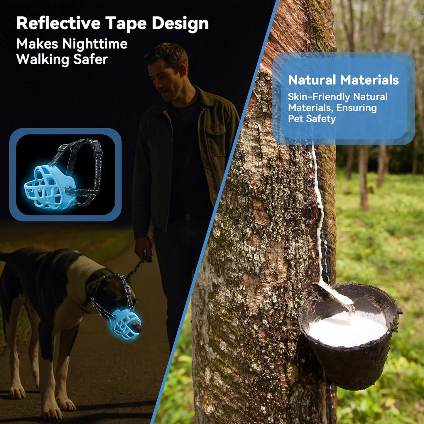 Dog Muzzle for Large Dogs, Breathable Basket Muzzles for Small, Medium and X-Large Aggressive Dog, Allows Panting Drinking, Suitable for Grooming Trimming Training (2, Luminous Blue)