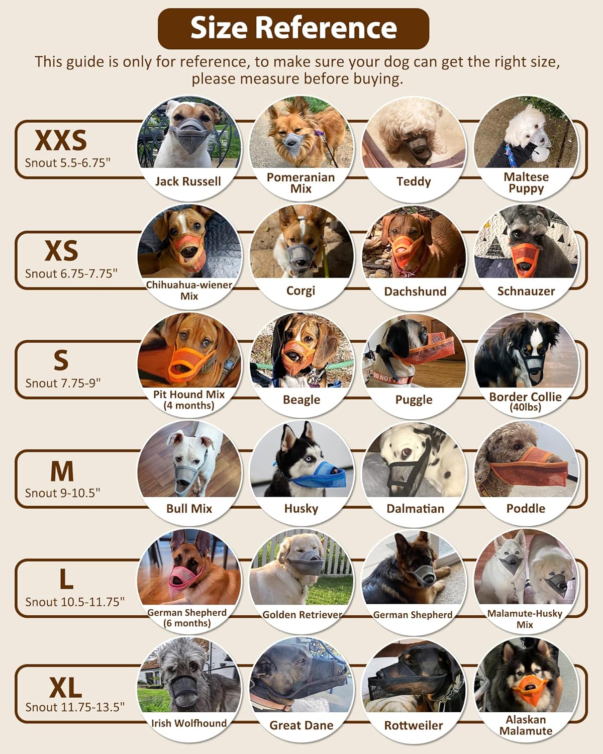 Crazy Felix Nylon Dog Muzzle for Small Medium Large Dogs Poodle Labrador Golden Retriever Doberman, Air Mesh Breathable and Drinkable Pet Muzzle for Anti-Biting Chewing Scavenging(Black,XL)