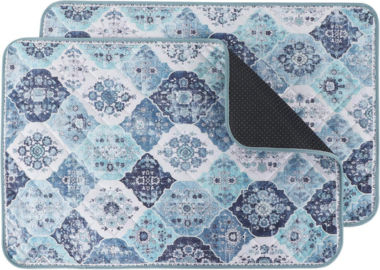 IEUUMLER Washable Pee Pads for Dogs, 2 Pack Reusable Non-Slip Grip, Super Absorbent Waterproof Puppy Pads for Potty Training, Playpen, Crate, Whelping Box EU011 (Blue, 31" x 36")