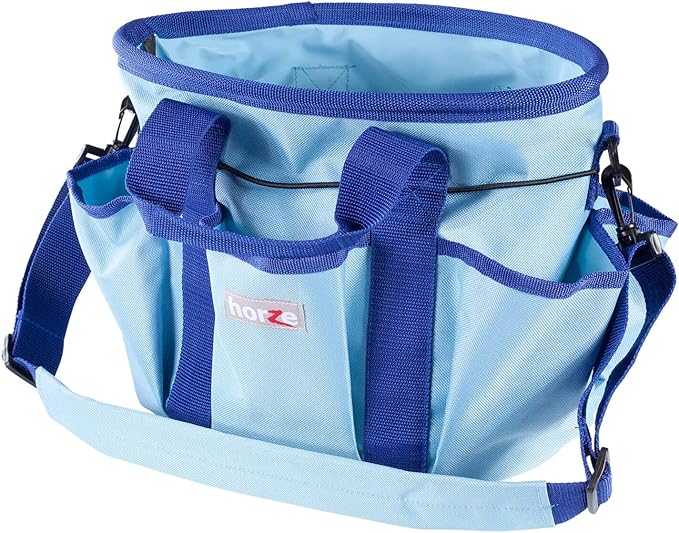 HORZE Grooming Tote Bag for Horses, Dogs with Shoulder Strap and 6 Pockets for Supplies | 12" x 8" x 9"