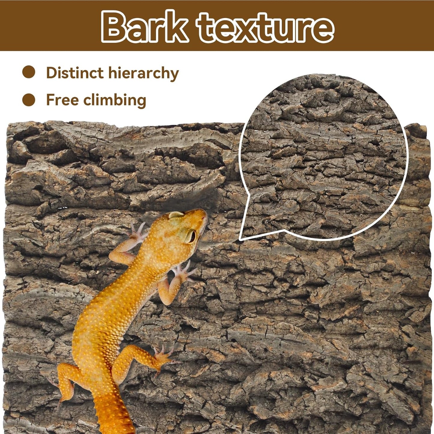 2PCS Reptile Cork Bark Background,15.74 x 11.81 Inch Natural Cork Wood Terrarium Background Bearded Dragon Tank Bark Backdrop Wall Decor for Lizard Gecko Chameleon Tortoise Snake Spider Frog