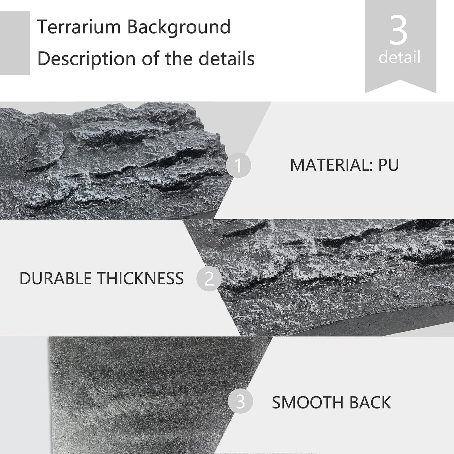 4pcs Rock Terrarium Background,3D Reptile Tank Background Board,Amphibian Stereo Backdrop Wall,Lizard Snake Gecko Spider Chameleon Turtle Fish pet silo Background Decorative Panel