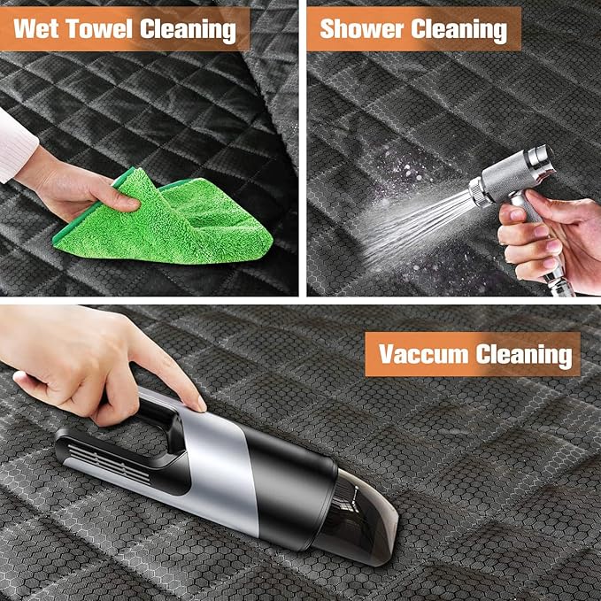 PETICON Waterproof Front Seat Car Cover 2 Pack, Full Protection Dog Car Seat Cover with Side Flaps, Nonslip Scratchproof Captain Chair Seat Cover Fits for Cars, Trucks, SUVs, Jeep, Black