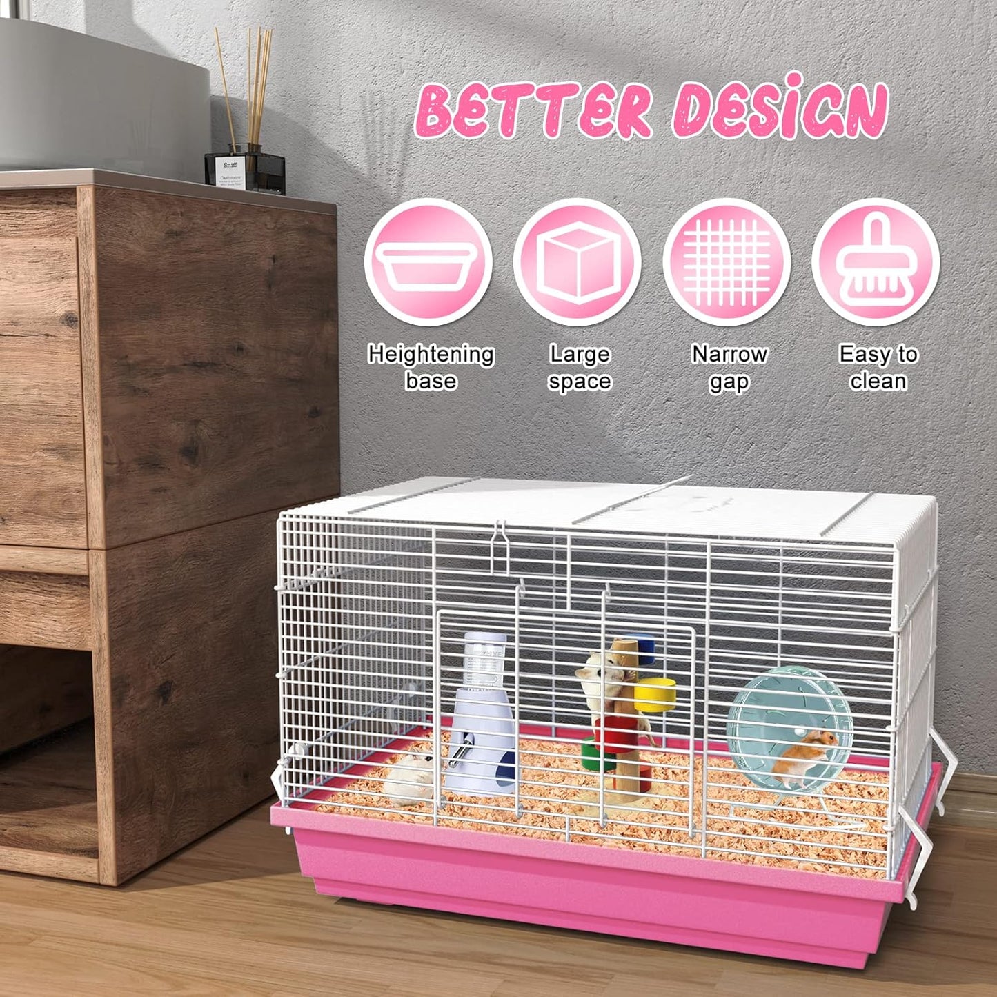 Hamster cage for Hamsters, Gerbils, mice, Rats, Small Guinea Pigs and Other Small Animals.
