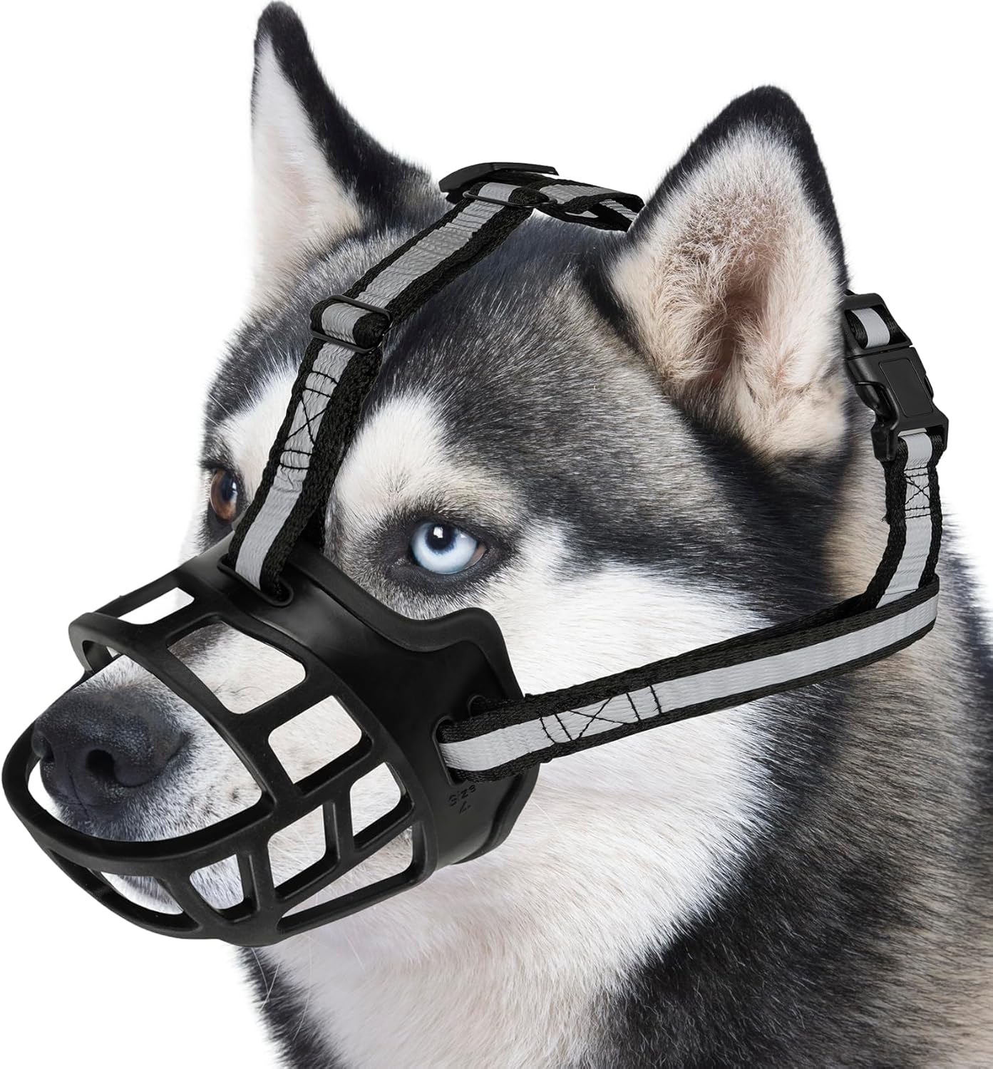 Dog Muzzle for Large Dogs, Breathable Basket Muzzles for Small, Medium and X-Large Aggressive Dog, Allows Panting Drinking, Suitable for Grooming Trimming Training (5, Blacks)