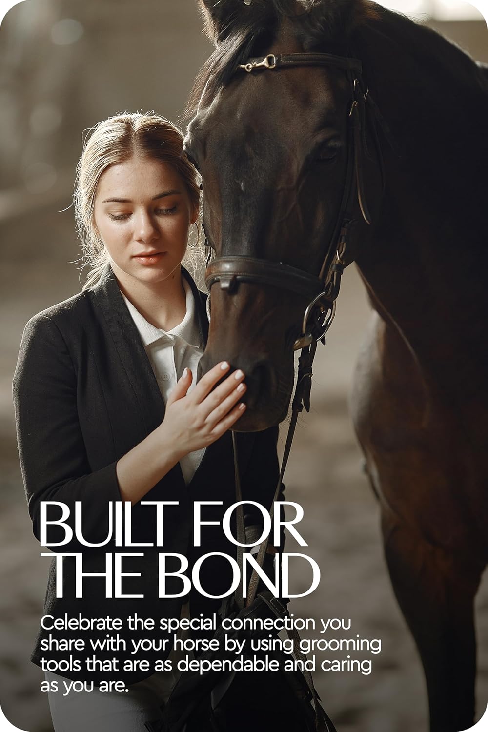 HORZE Smart Grooming Box for Horses, Dogs, Cats with Removable Tray | Non-Slip, Crack Resistant | 16" x 12" x 12" - Dark Blue - One Size